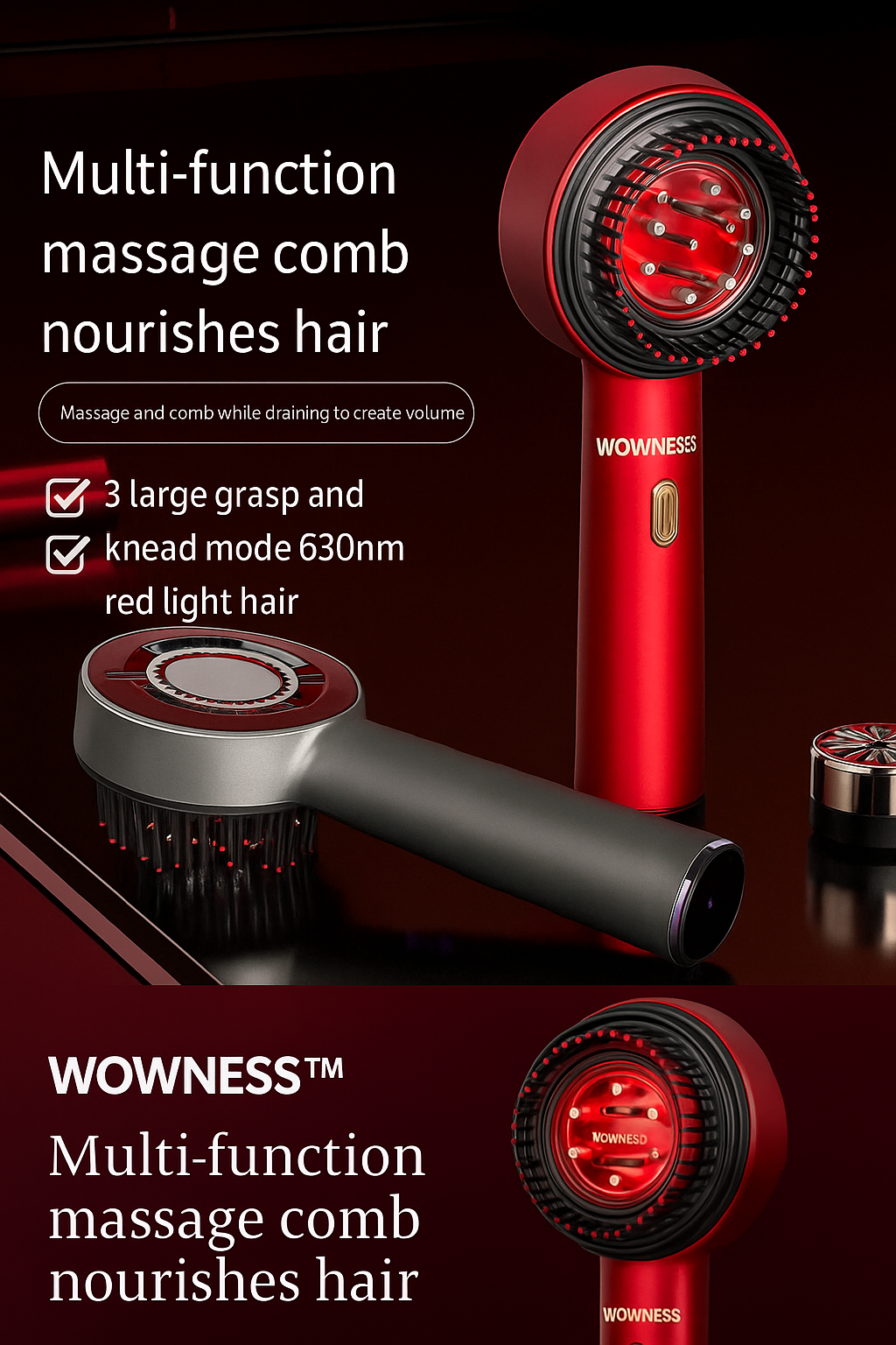 WOWNESS™ Cordless Scalp Massager – Recharge. Relax. Rise.